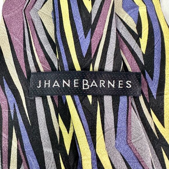 Jhane Barnes Men's 100% Silk Multicolored Geometric Color Diamonds Necktie Tie - Picture 4 of 6